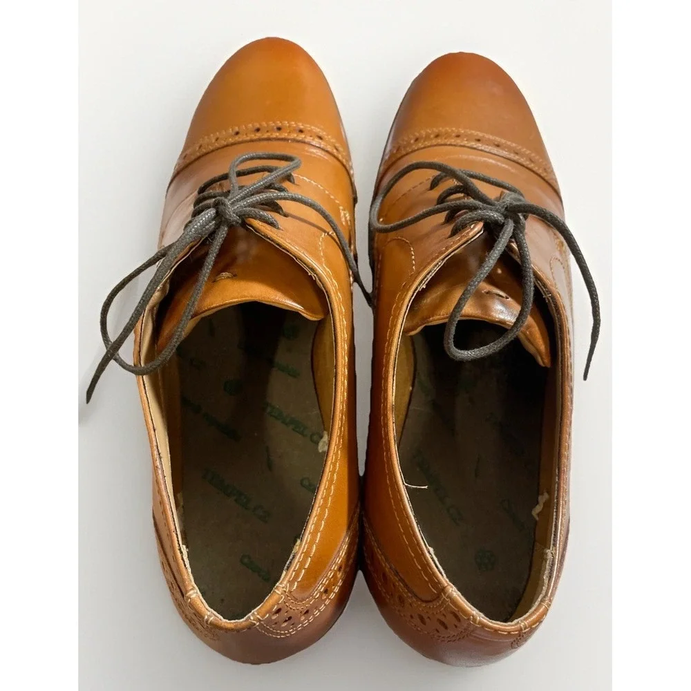 Nunn Bush Norcross Cap Toe Oxford Cognac Men's Size 12 M‎ No Insoles Lace Up EUC